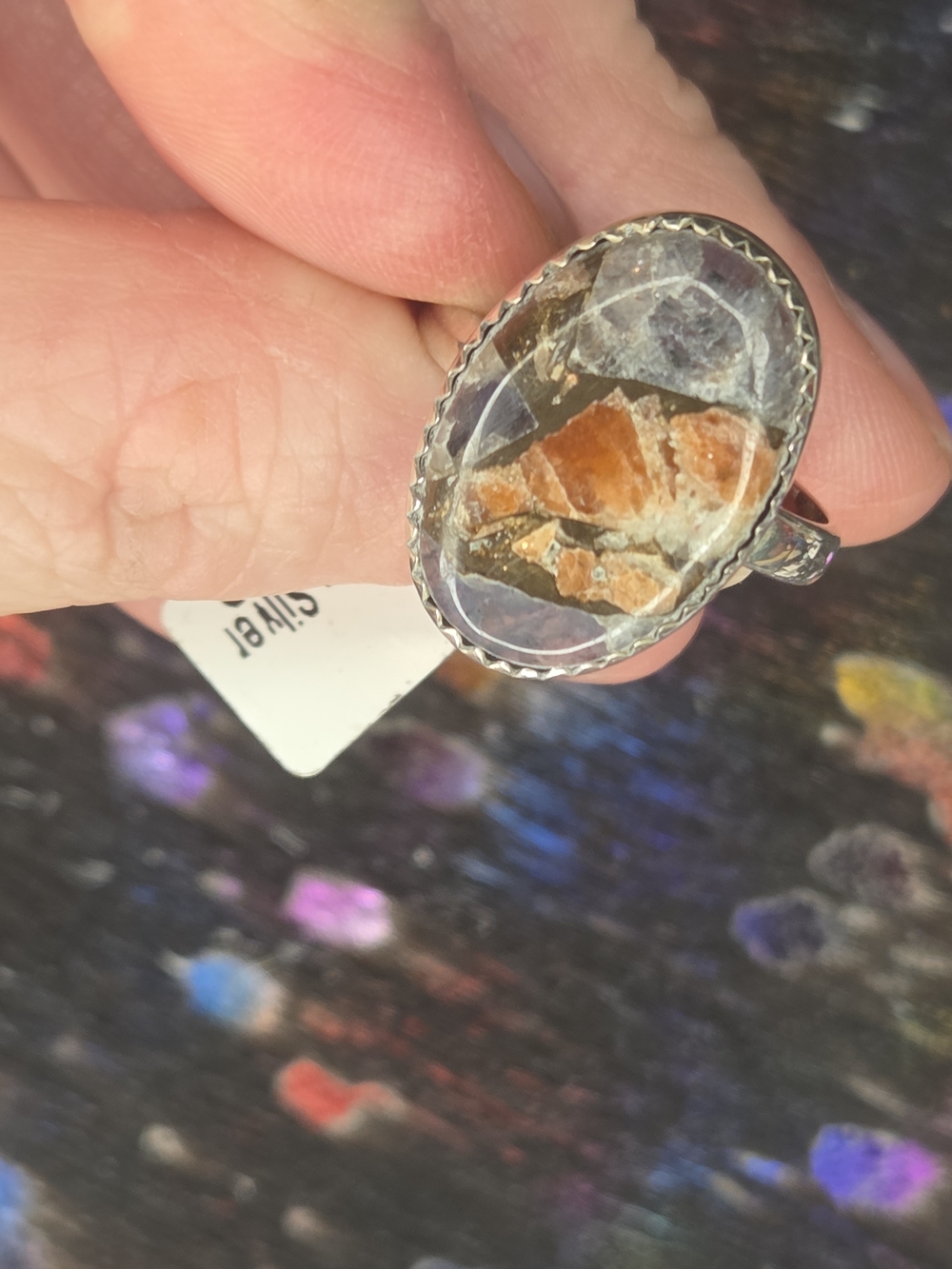 Handcrafted Orange Jasper Sterling Ring - Unbranded